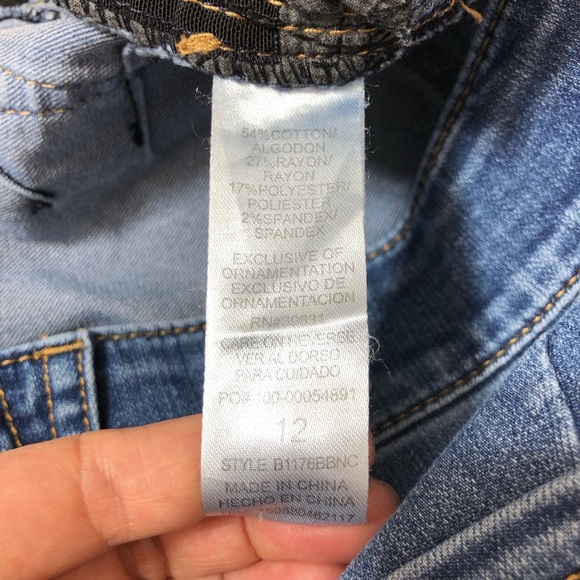 Democracy Stretchy Ab Technology Mid Rise Waistband Slimming Panel Blue Jeans 12 - Picture 9 of 16